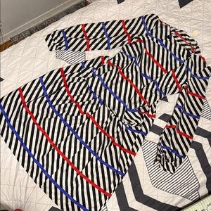 Vintage two piece Striped Long Sleeve Dress